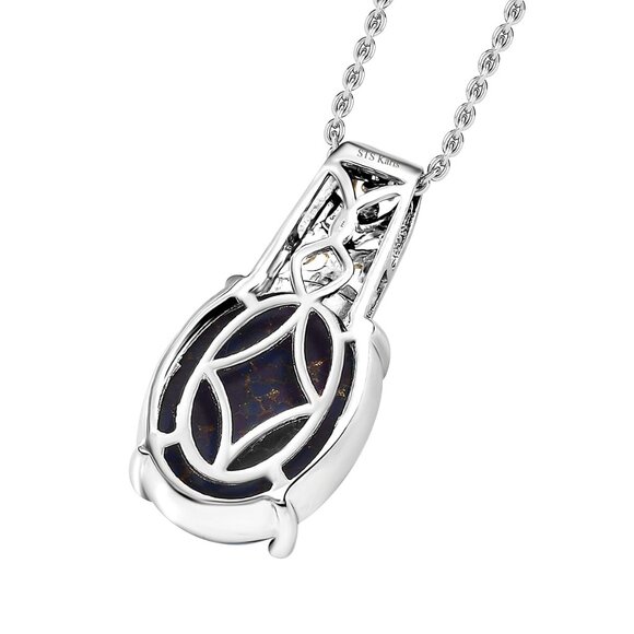 Necklace Malagasy Labradorite 12.25 ctw Platinum Bond with Stainless Steel 20" - Picture 6 of 8